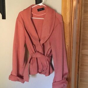 Dark peach wrap coat
